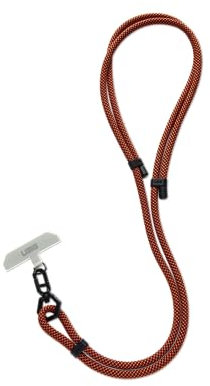 URBAN ARMOR GEAR Civilian Crossbody Lanyard/Umhängeband für Smartphone Hüllen [Einstellbare Länge bis 160cm, Drehbarer Karabinerhaken, 7mm Durchmesser] rust/schwarz