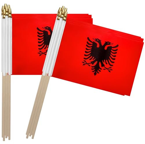 TSMD Bandiere adesive, 12 x 20 cm, confezione da 12 (Albania)