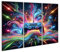 islandburner Prime Bild auf Leinwand Controller in vibrierenden Neonstrahlen Bilder Wandbilder Poster
