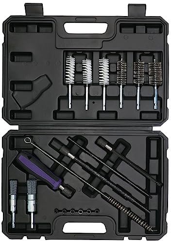 CHANG QI 19pcs Injector Seat Cleaner,Shaft Cleaning Injector Cleaning Kit, injection nozzles with steel wire cleaning brushes and nylon brushes