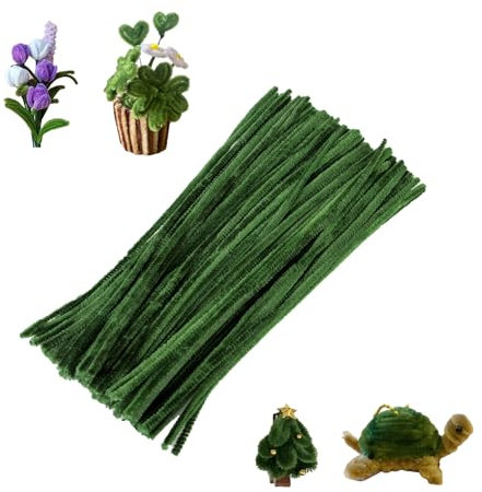 OMIGA Pfeifenputzer Grün 300 Stück Pfeifenputzer zum Basteln Grün 30cm Hohe Pfeifenputzer Kann Weihnachtsbaum Pflanze Drachen Strauß Herstellen Pfeifenreiniger für Kreatives DIY