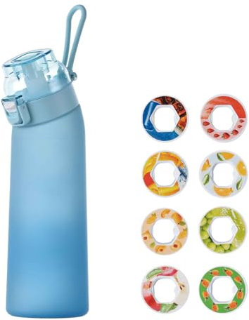 2024 Wasserflasche Sport Flasche Original Set mit Geschmack Neu Trinkflasche 700ML Starterset 0 Zucker mit 8 Geschmackskapseln Set für ein erfrischendes Trinkerlebnis (Blau,700ML)