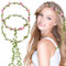 BOOMTOP 2Pcs Blumenkranz Haare Gänseblümchen Haarreif Blumen Blumenkrone Damen Mädchen Sonnenblumen Haarschmuck Haarband Stirnbänder mit Blättern für Hochzeit Sommer Party Weiß Rosa