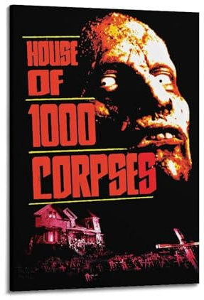 MHEGSNGA Poster House of 1000 Corpses, Vintage-Kunst, Raumdekoration, ästhetische Schlafzimmerdekoration, Leinwandposter für Schlafzimmer, 60 x 90 cm, Rahmenstil