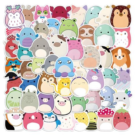 maxtachi 50 Pcs Cute Animal Stickers, Waterproof and Durable Stickers for Laptop, Computer, Car, Luggage, Cup, Phone, Suitcase Stickers Pack for Teens, Party Favors, School Reward