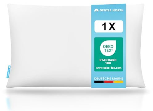 Gentle North Hochwertiges Kopfkissen 40x60 cm für Kinder - Flaches Kinderkopfkissen ab 2 Jahre hyperallergen - Waschbar bis 60°C & höhenverstellbar - Oeko-Tex Zertifiziert & Made in Europe