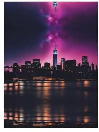 YYHHAOFA New York Night Sky Prints hochwertige Warmhaltedecke, 127 x 101,6 cm, leicht, warm, langlebig, geeignet für Bett, Sofa