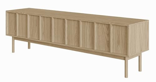 Selsey Neksto - Meuble TV Bas - Buffet - Meuble TV - 3 tiroirs - Pieds en Bois de chêne huilé - 170 cm