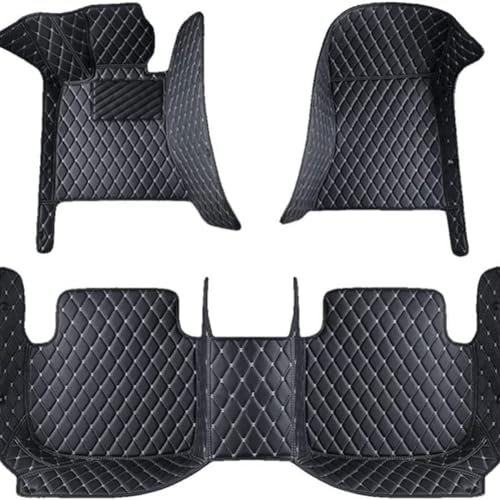 WENYANDP Leder Auto FußMatten Für Toyota C-HR CHR SUV 2017-2022, Volle Abdeckung rutschfeste wasserdichte Schutz Bodenbelag Zubehör,BBlack-Beige