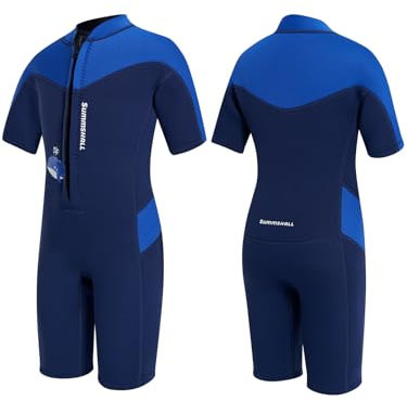 Summshall Combinaison de plongée thermique UV50+ en néoprène doux et extensible pour garçons et filles, garde au chaud, parfaite pour la natation, le surf et les jeux de plage