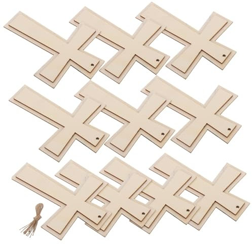 Holibanna 10stücke Holzkreuz Zum Bemalen Handgefertigte Holz Kreuz Miniatur Kreuz Skulptur Für Wanddekor Bastelprojekte Und Heimdekoration