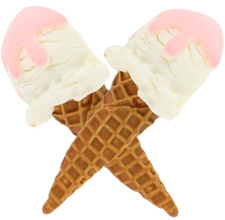 SOPOTUTU 2 Stück Künstliche Eiscreme Modelle Realistische Deko Requisiten für Partys Hochzeiten und Ladenpräsentationen Lebensechte Dessert Attrappen Fotografie und Ausstellungen