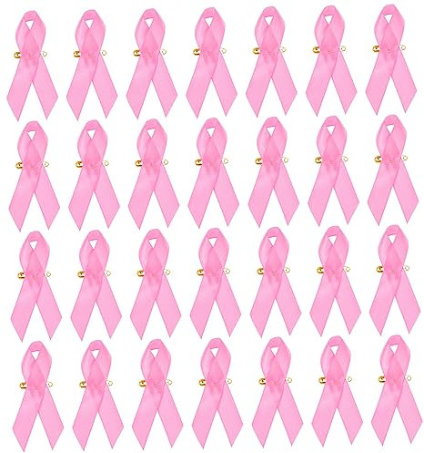 Gadpiparty 100 Stück Tragbare Abnehmbare Bandnadel für Brustkrebs Bewusstsein Zartes Spendenband in Rosa als Werbematerial und Accessoire für Frauen