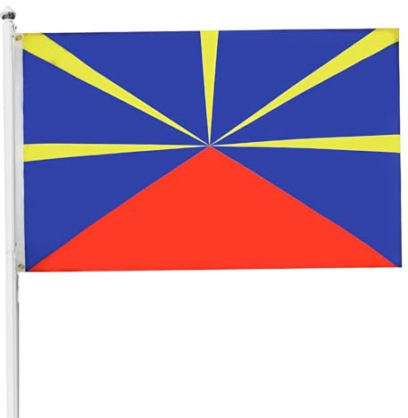 240x150 cm/8x5 Pieds Grand Drapeau de La Réunion Drapeau Réunionnais Idéal pour Parade Décoration Fête Célébration Fête Nationale Réunionnaise Décoration Intérieure Extérieure