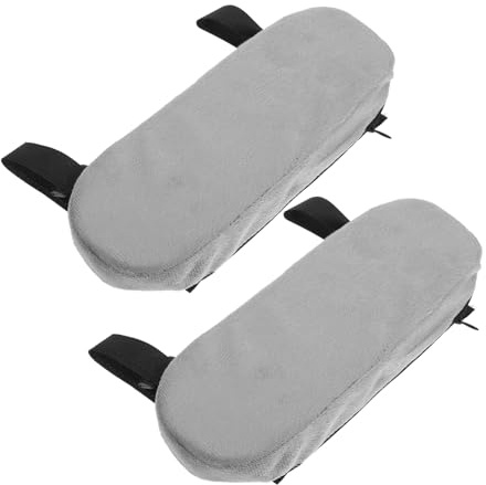 TOYZFRIENDY 2 Stück Armlehnenpolster Memory Schaum Grau Weiches Ellbogenkissen mit Rutschfester Unterseite Waschbarer Bezug Bürostuhl Gaming Stuhl Armlehnenbezug Ergonomische Armlehnenauflage