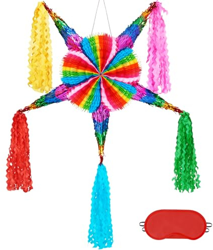WERNNSAI Cinco de Mayo Stern Pinata - Bunte Mexikanische Faltbare Deko | Sternen Pinata für Fiesta Party Damen Teens Quinceañera Geburtstag Karneval Festival und Mexikanische Mottoparty