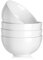 MALACASA, Serie Regular, 4-teilig Porzellan Cremeweiß Müslischalen Set, 1350ml Suppenschüssel Reisschale Bowl Essen, Snackschale Dessertschale für Salat, Suppen, Ramen, Obst usw. 17,8x17,8x8,5cm