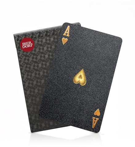 BIERDORF Waterproof Playing Cards, Deck of Cards, Poker Size (Black)