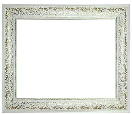 Barockrahmen weiß-Gold verziert 917 BIA/ORO, Leerrahmen, 40x50 cm