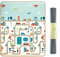Mamabrum XXL Krabbelmatte für Babys - Spielmatte mit Stadt- und Waldmotiv, 180x150x2 cm, rutschfest, wasserabweisend, rollbar mit Tragetasche - Krabbeldecke für Babys