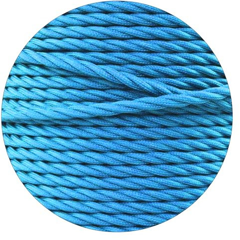 LEDSone Vintage 5 meter 2 core Twisted Braided Cable, Electrical Fabric Flexible Lamp Cable Wire Cord for UK Light(Blue)