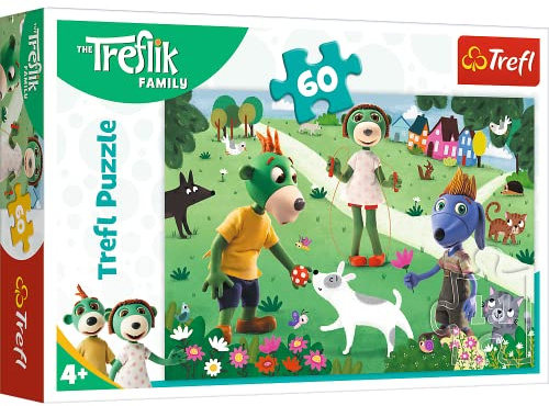 Trefl -Puzzle 60 EIN fröhlicher Tag bei den Trefliks Die Familie Treflik 4+