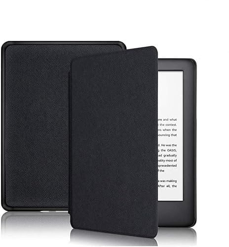 FANSONG Kindle Case for 10th Generation 2019, E-Reader Cover 6 inch with Hand Strap and Auto Wake/Sleep Smart Cover Leather PC Lightweight Slim Protective for Amazon Kindle 10th Gen J9G29R Black