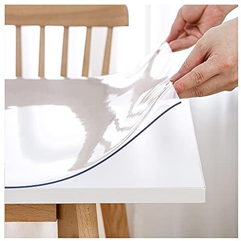Simple Fix Tischdecke Transparent – Tischfolie Transparent – Durchsichtige PVC Tischschutz – 2mm – 90cm x 180cm
