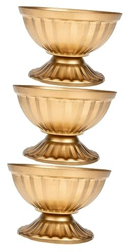 HOMSFOU 3pcs Decorative Vase Iron Plant Pot Floating Vase Floral Holder Home Desktop Ornament