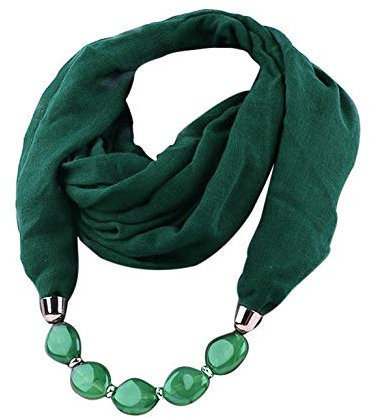 Generisch Damen Tücher Halskette Mode Must Have Schmuck Schal Sonnenschutz Jahrgang Böhmischen Stil Kette Quasten Halstücher Bekleidung Elegant Ethno Wrap Halstuch 180 x 48CM(A01 Army Green)