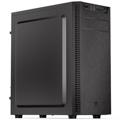 ENDORFY Armis 100 Solid, kleines ATX PC-Gehäuse, 120 mm Lüfter inklusive, bis zu 335 mm GPU, max. 165 mm CPU-Kühler, 2X USB-A Frontplatte, Speicherkartenleser, EY2A015