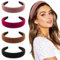 DRESHOW 4 Pièces Bandeaux pour Femmes et Filles Velours Doux Bandeau Mode Boho Large Barrettes à cheveux Non glissant Cheveux Accessoires