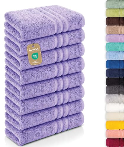 Lavea® 8er Set Handtücher 50x100 cm - Lavendel