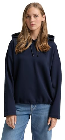 Tom Tailor Denim Damen Loose Fit Scuba Hoodie Sweatshirt