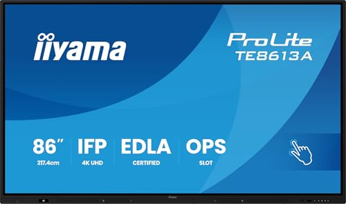 PANTALLA INTERACTIVA 86 EDLA, ANDROID 14, 8/128GB UHD IPS, MM 2X 20W + 20W SUBWR, 2X HDMI, DP, 2X USB-C, 450CD/M, HORIZ, ME