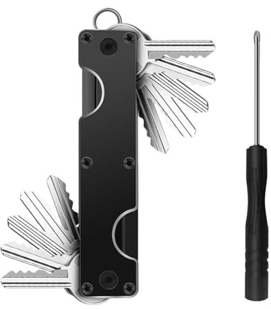 Leseogye Key Organiser, Minimalist Innovative Key Holder with Screwdriver, Portable Aluminum Alloy Key Organiser Keyring, Secures 10-12 Keys
