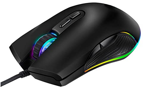 Tofficu Souris Gaming Filaire Type C avec Rétroéclairage RGB Design Ergonomique pour Pc Ordinateur Portable