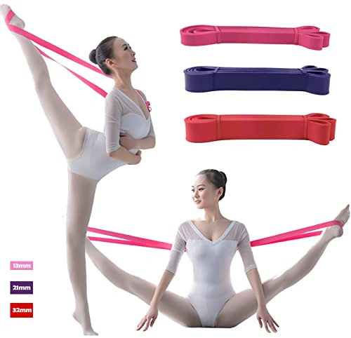 Latex weiches Ballett-Stretch-Band für volle Flexibilität, leicht zu öffnen, für Tanz- & Gymnastik-Training, Dehnen der Füße, Ballett, violett, 21mm wide purple