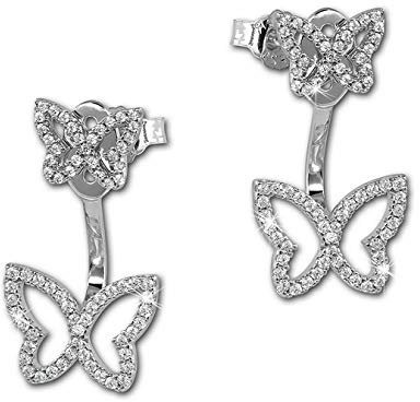 SilberDream Damen-Ohrring Dangle Ear Cuff Schmetterling aus 925 Sterling-Silber Ohrstecker GSO448W