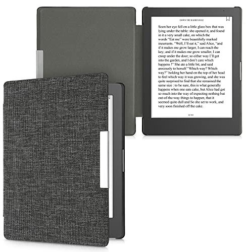 kwmobile Cover compatibile con Kobo Aura Edition 1 - Custodia a libro in tessuto - Copertina Flip Case per lettore eReader