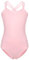 FONLAM Body da Danza Balletto per Bambine Ragazze Leotard Ballet Ginnastica Ritmica Bambine (Rosa, 11-12 Anni)