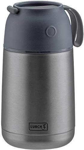 Lurch 240930 Iso-Pot / Thermo-Speisebehälter aus doppelwandigem Edelstahl mit groߟer Öffnung , grau-metallic, 700ml