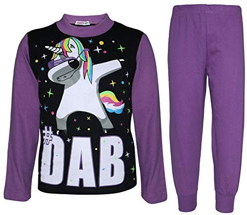 A2Z 4 Kids Kids Girls Pyjamas Dabbing Unicorn Dab Contrast - PJS Unicorn 152 Lilac 7-8