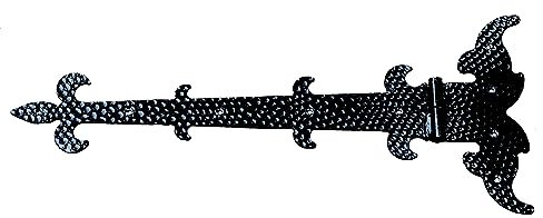 UHRIG Charnière en fer forgé, charnière, ferrure pour volets, meubles, cuisine, coffre, jardin, etc. - Fer antique (bande 52,5 cm de long DIN droite)