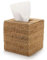 Scatola per fazzoletti in Rattan Quadrato, Scatola per Salviette in Vimini per Casa Ufficio Bagno,14,5 x 14,5 X 14,5 cm, Giallo