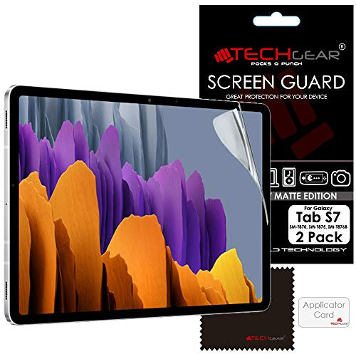 TECHGEAR 2 Stück Anti Glare Matt Displayfolie Kompatibel mit Samsung Galaxy Tab S7 (11 Zoll), Matt Displayfolie, Matte Anti Glare Blendschutz Schutzfolie für Samsung Tab S7 2020 (SM-T870 / SM-T875)