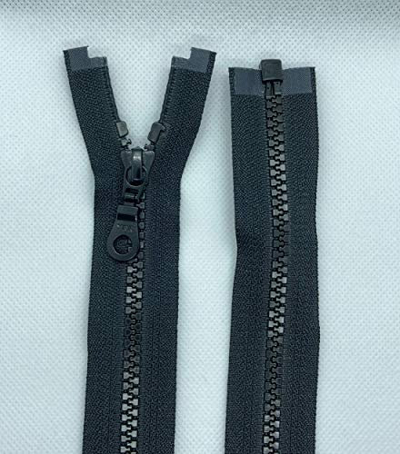 LIL YKK Reißverschluss Kunststoff Zähne Nr.5 mittelgrob Teilbar (580 Schwarz, 78cm)