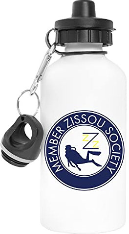 Hopestly Diving Member Zissou Society Aluminium Wiederverwendbar Sport Reise Wasserflasche Weiß Reusable Travel Water Bottle White