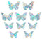 GORGECRAFT 10Pcs Rainbow Window Clings 3D Dekorative Fensterfolie Schmetterlingsstil Antikollisionsfensteraufkleber Türfenster Static Cling Für Küche Esszimmer Schlafzimmer