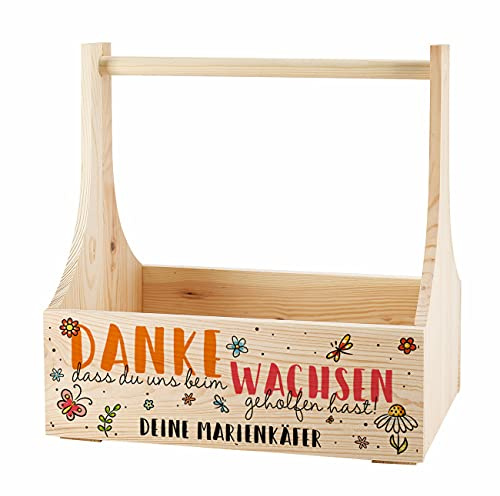 Herz & Heim® Holzträger als Abschiedsgeschenk für Erzieher - Danke DASS du Uns beim Wachsen geholfen hast Uns